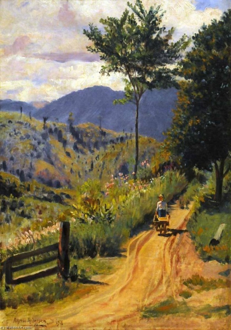 Alfredo-Andersen-Landscape-with-a-mountain-rage-and-a-figure